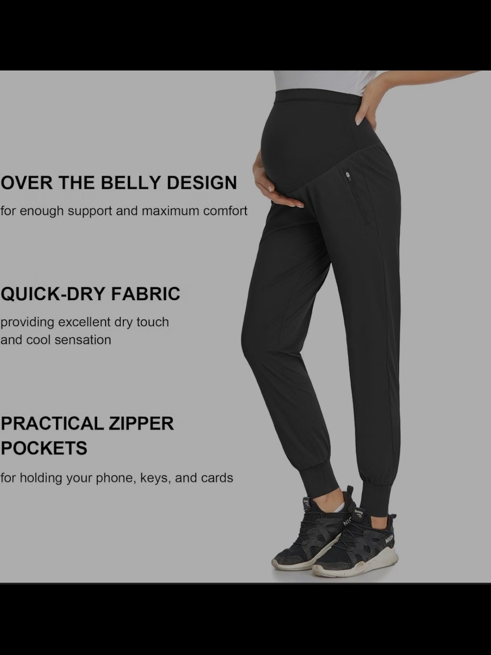 Maternity Over-the-Belly Jogger Pants - Black